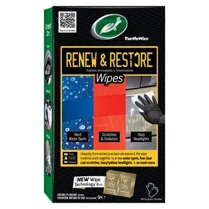 TURTLE WAX RESTORE AND RENEW WIPES 8 COUNT