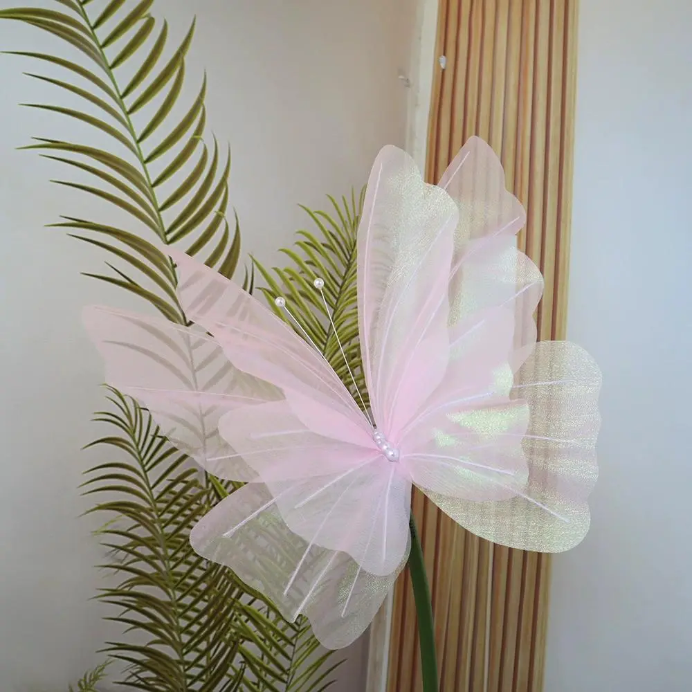 Simulation Butterfly Design Hanging Ornament, Decorative Hanging Ornaments, 1 Count Hollow Large Hanging Gauze Fake Butterfly, Outdoor Wedding Festival Patio Yard Decoration, Festival Decorations