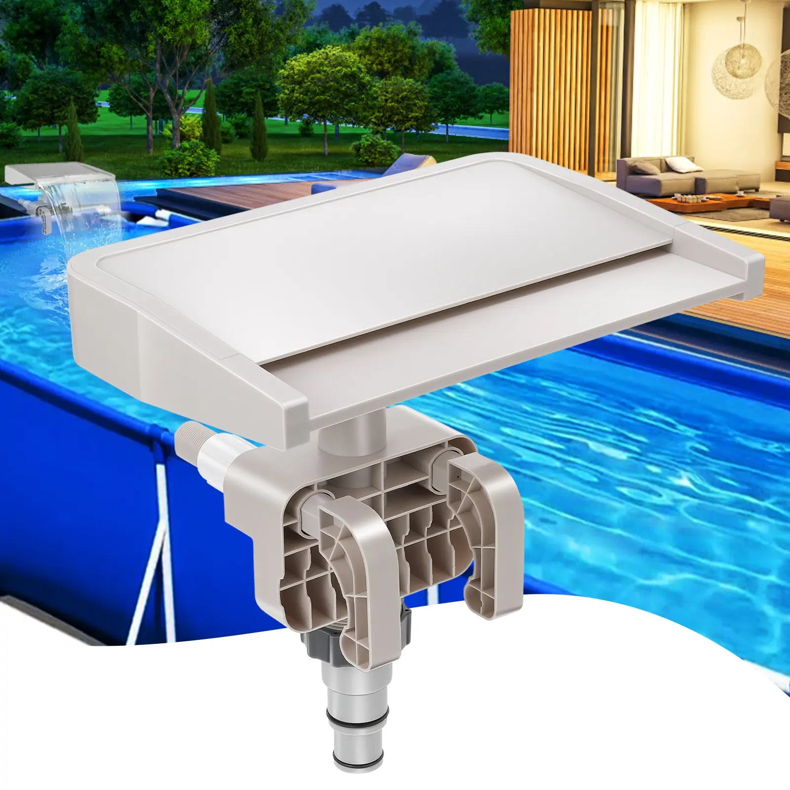 Ground Pool Fountain Waterfall, Relaxing Pool Waterfall, Ground Pool Accessories, Outdoor Decorative Cooling and Relaxation Pool Fountain, Garden Accessories, Swimming Pool Fountain, Outdoor Water Fountains