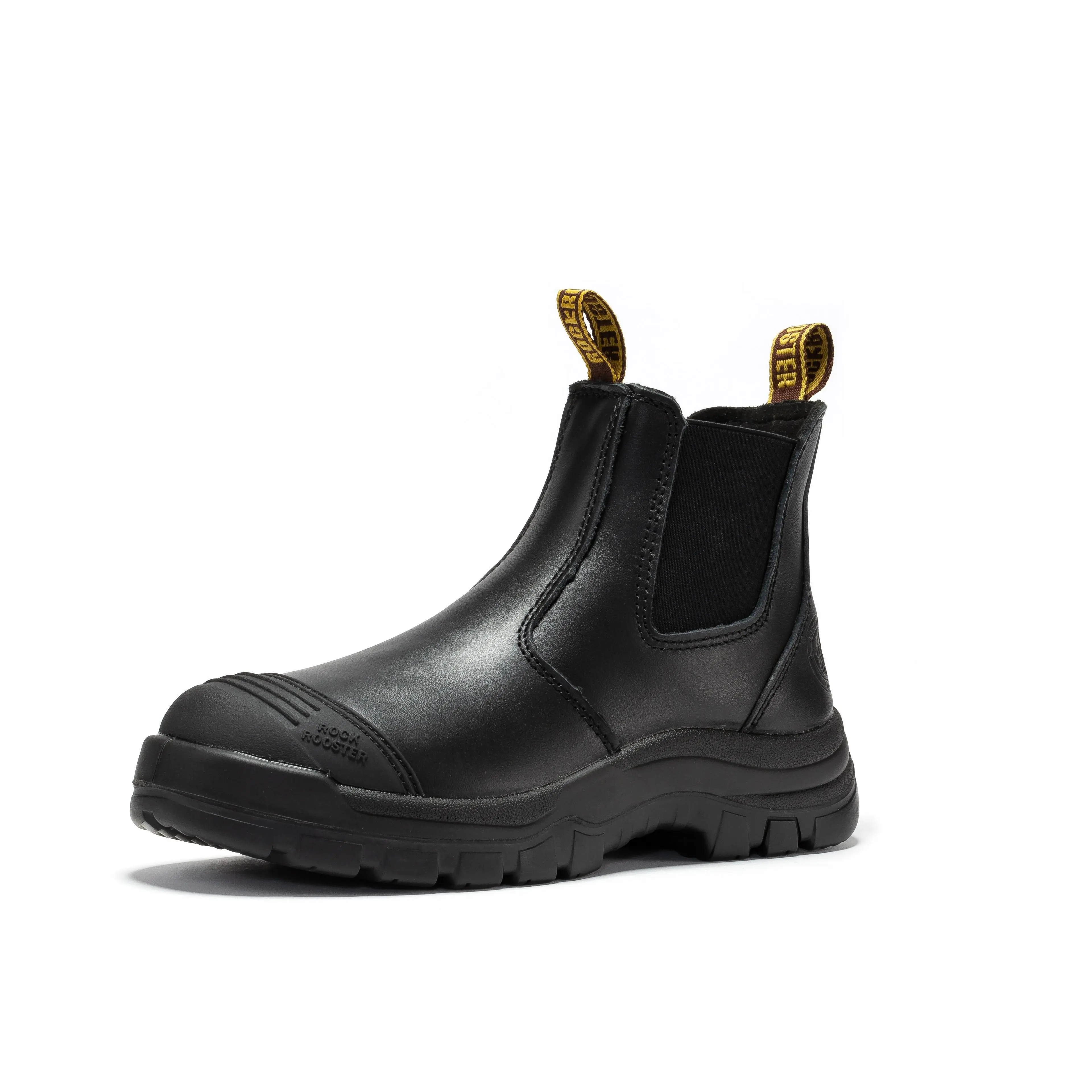 ROCKROOSTER Gammon6" Steel Toe Electrical Hazard Men's Slip On Work Boots AK227EH Water Resistant Anti Static Full Grain Leather ASTM F2413-18 EH