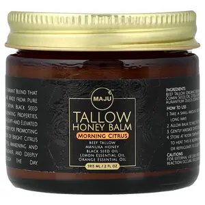 Maju Superfoods Tallow Honey Balm, Morning Citrus,  2 fl oz (59.15 ml)