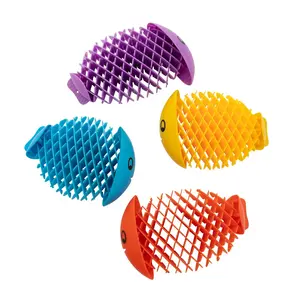 5" Colorful Expanding Mesh Fidget Worm Fishes - 12 Pc.