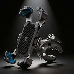 360° Motorcycle Phone Mount – Anti-Slip Adjustable Cell Phone Holder for 4.7"-7" Phones, Ideal for Cycling & Navigation