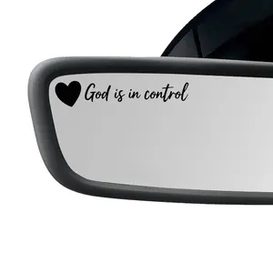 [Pack of 2Pcs]God Is in Control Creative Car Stickers, Cute Design for Rearview Mirrors & Reflective Mirrors, Perfect Gift for Friends, Sticker For Cars, Car Decorative Sticker, Car Decal, Automotive Decals, Vehicle Exterior Decoration