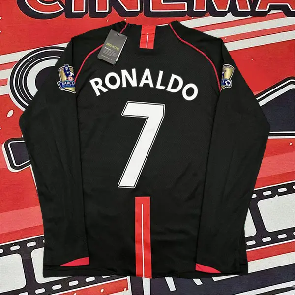 0708 Home Red No.7 Ronaldo Long Sleeved Soccer Jersey