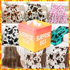 Fluffy Surprise Blankets, Mystery Cow Pattern Blanket In Tiktok Shop Air-Conditioned Room Accessory-40*50
