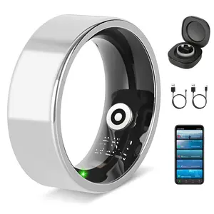 Smart Ring Health Tracker Fitness/Sleep/Stress/HRV Tracker with Charging Case Magnetic Charging Cable for Women & Men Compatible with iOS & Android 7-Day Battery Life Size 7/8/9/10