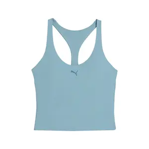 PUMA Womens Shapeluxe Racerback Crew Neck Athletic Tank  Casual - Blue