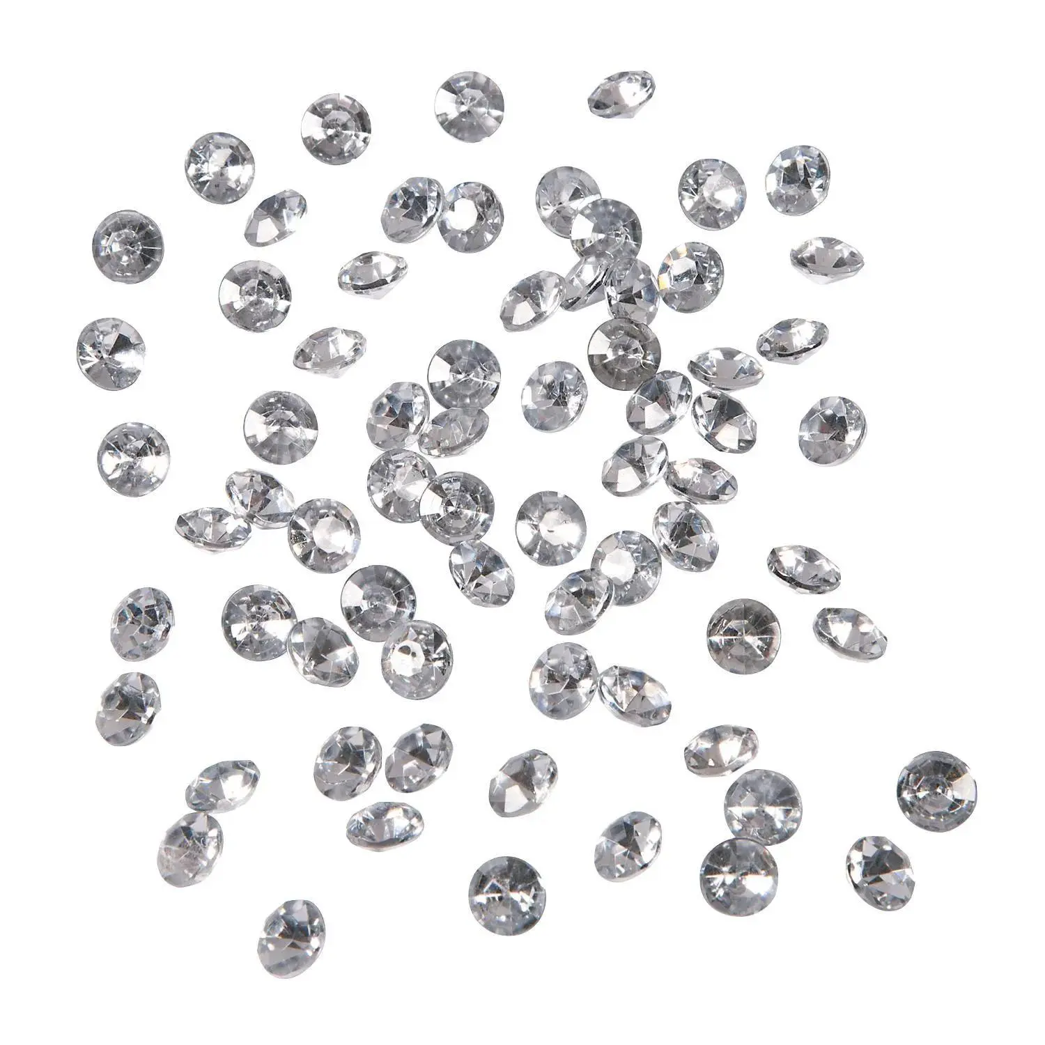 Shiny Faceted Acrylic Diamonds - Approx. 1000 Pcs, 1/4 in Festive Decorations for Wedding Reception, Anniversary Dinner, Birthday Party, Prom