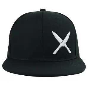 Black Chef Hat for Men Women, Cool Knives Chef Cooking Flat Bill Snapback Baseball Cap, Funny Chef Gift for Dad Baker Grilling Boys Birthday Christmas