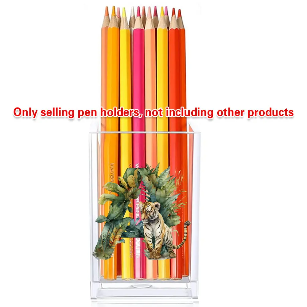 Clear Acrylic Pen Holder, Makeup Brush Holder, Desktop Pencil Organizer, Acrylic Pencil Cup, Stationery Office Organizer