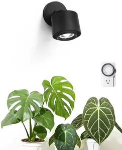 Barrina TR40a Track Plant Lights for Indoor Growing, 40W Ceiling Grow Lights with Adjustable Beam Angle (15°-60°), 5000K Full Spectrum Wall Plant Light with Timer for Greenhouse, Black Cover