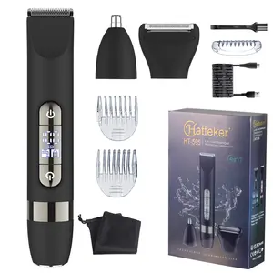 Men's Manscape Body Hair Trimmer, Chest & Nose Hair Multifunctional Clippers, Electric Shaver, Waterproof LED Display, Wet/dry Dual Use, Cordless Trimmers Rechargeable, Hair Grooming Kit