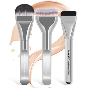 Maange 3-Piece Makeup Brush Set, Foundation Brushes, Face Makeup Brushes, Flat Foundation Brush, Professional Cosmetic Tools, Essential Beauty Essentials, Perfect for Daily Use, Soft Brushes