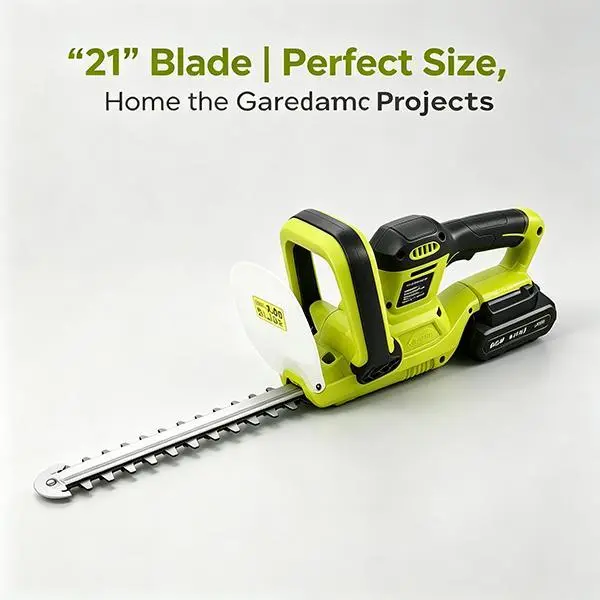 21V Li-ion Cordless Hedge Trimmer Tool, 21-in Dual-Action Steel Blade Brush Motor Electric Trimmer with Batteries & Charger, Low Vibration, 3/4-in Cut for Courtyard Garden Bush Care Shrubbery Trimmer Cutting