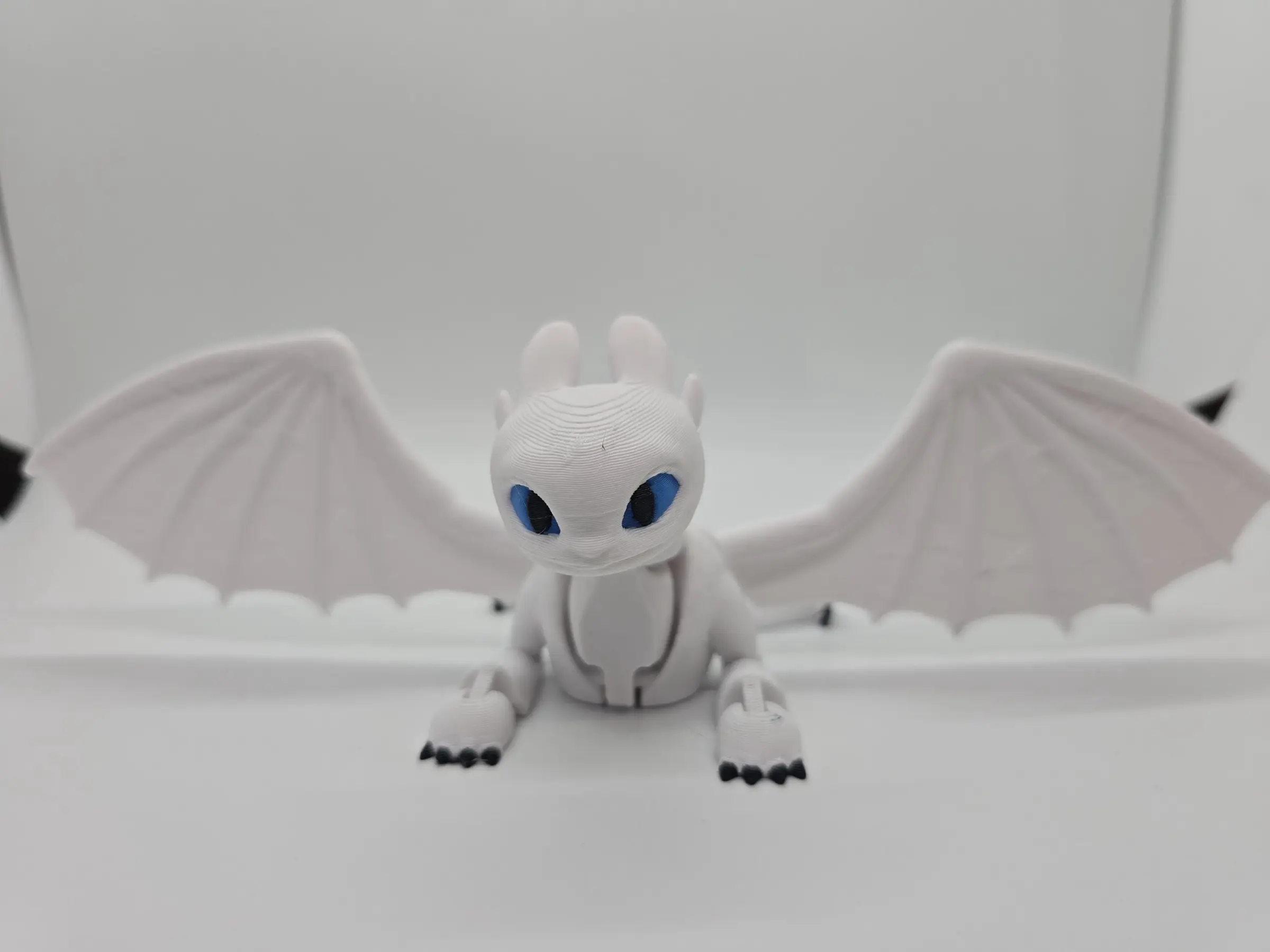 Flexi Light Fury Dragon, 3D printed, desk toy, Articulated Flex