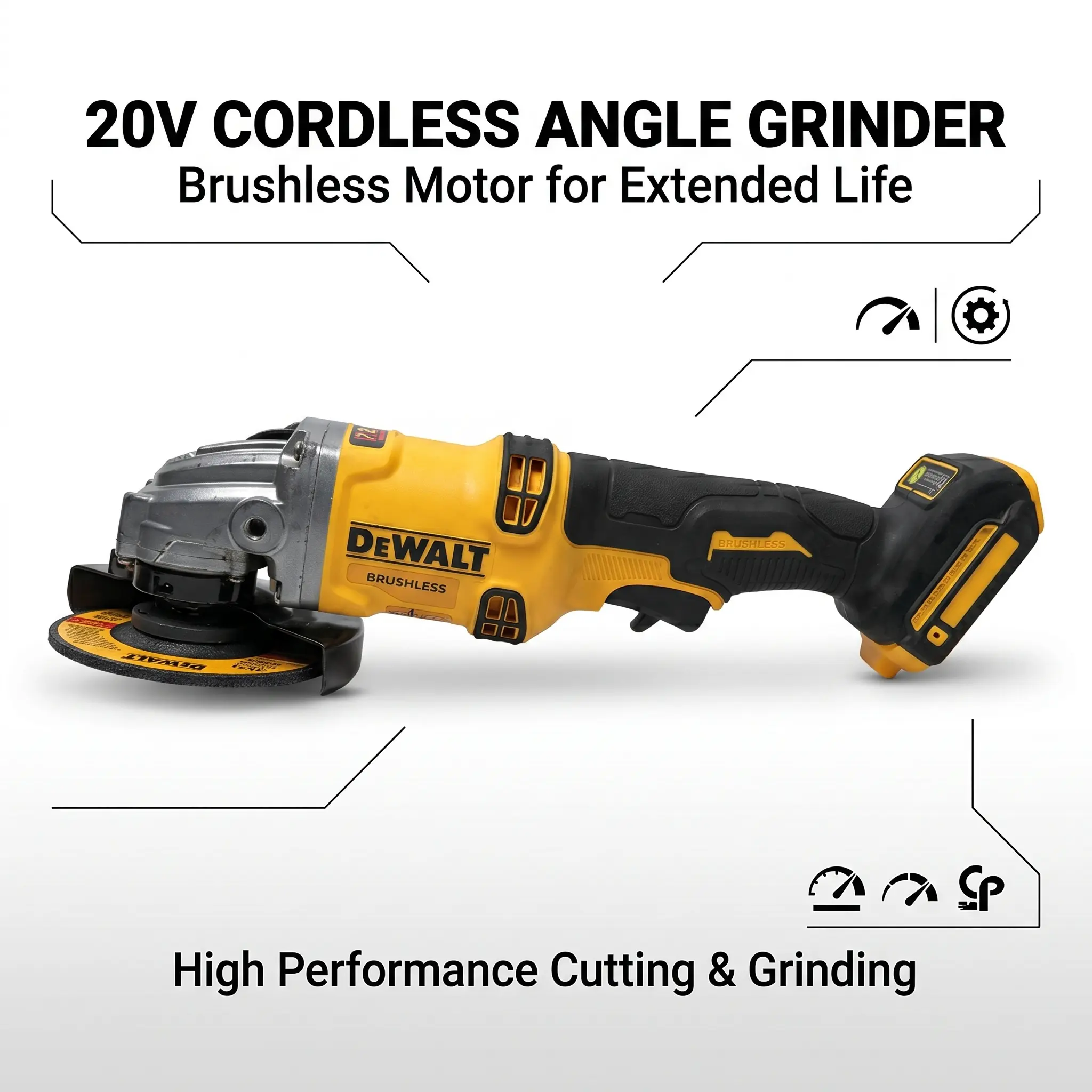 DEWALT DCG405 Angle Grinder 125mm 20V | M14 Heavy Duty Metal Cutting job site wood frame brushless home diy project long lifespan garage in1 grout removal tool outdoor survival gear gypsum board