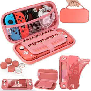 Portable Game Console Storage Bag, Zipper Pouches, Game Console Protective Cover with Screen Protector & Thumb Grip, Console Accessories Compatible with Switch Lite