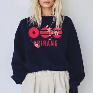 Baggy Arirang Floral Print Sweatshirt - Kpop-Inspired Vintage Tour Vibe Streetwear, Unisex Sweatshirt