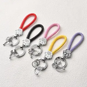 5PCS Rhinestone Bear Paw Car Keychain Fashion Couple Bag Charm Creative Key Chain Gift