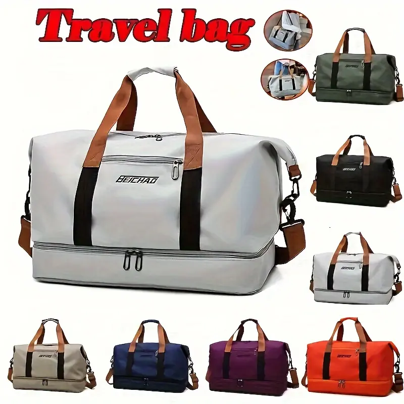 Travel Bag, Luggage Bag, Large Capacity Travel Bag, Dry and Wet Separation Design, Casual Outdoor Travel Tote Bag, Women's Fitness Yoga Bag, Weekend Overnight Bag