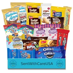 Assorted Cookie Box with America's Favorite Cookies | Popular Cookies Snack Box & Snack Gift Basket | Chocolate Chip Cookies Candy Box Biscuit Cooky
