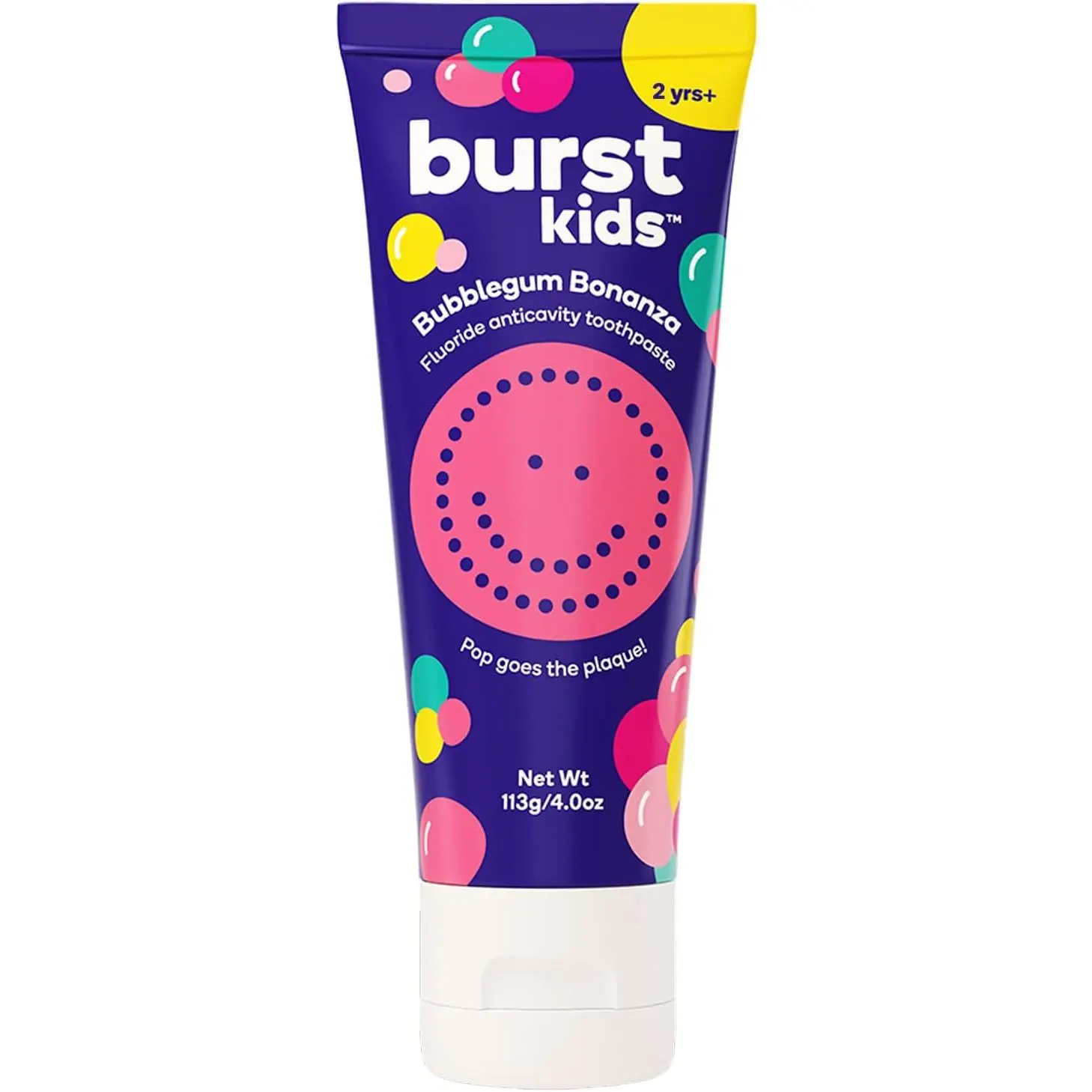 BURST Bubblegum Bonanza Junior Toothpaste with Fluoride -Anticavity,Dye Free,Vegan, Great Flavor BURST Bubblegum Bonanza Junior Toothpaste with Fluoride -Anticavity,Dye Free,Vegan, Great Flavor