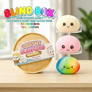 Big Dumpling Squishy Blind Box Mysecret Bun Fidget Toy Stress Relief Soft TPR Unboxing Surprise Random Style per Pack Valentine's Day Easter Gifts for Adult Exchange