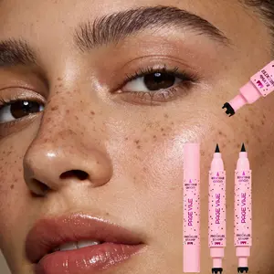 Waterproof Freckle Pen & Eyeliner – Create Natural Sun-Kissed Freckles & Defined Eyes, Long-Lasting, Smudgeproof, Sweatproof, Transferproof | Easy Fine Tip for Quick & Beginner-Friendly Makeup, Perfect for Daily Wear lip liner freckle pen Stamp Cosmetic