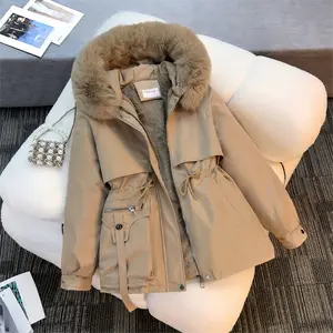 Women's Winter New Fashion Waist Cotton Coat Overcome Wrinkles Increase Thickness Cotton Coat Jacket Style Tops Womenswear