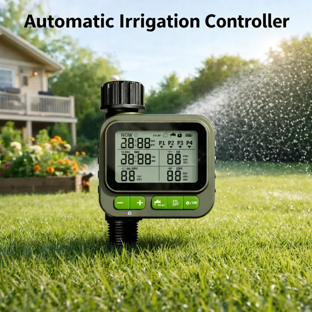 USB Rechargeable Smart Drip Irrigation System Timer - Automatic Garden Watering Controller with Adjustable Program, Water Sprinklers, Hose Dripper, Garden Accessories for Backyard, Lawn Vacation Self-Water Device