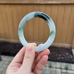 24040-RP Certified Untreated Grade A Jade Bracelet - Round 55.6mm