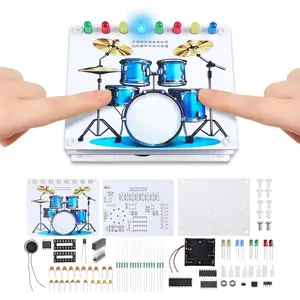 Practice Drum Learning Project with Touch Sensor, Sound & Electronics Kit, Present for Students, Music Lovers, Education, School Use