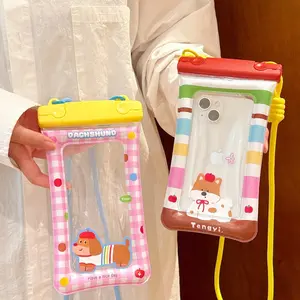 Touchable cartoon waterproof bag, versatile and cute diving cover, transparent swimming and drifting sealed bag