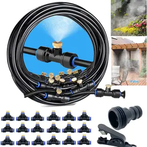 20ft-90ft Outdoor Misting Cooling System w/Misting Line+Mist Nozzles  for Patio,Garden,waterpark,Greenhouse, Backyard, Fan,Umbrella,Deck,Canopy