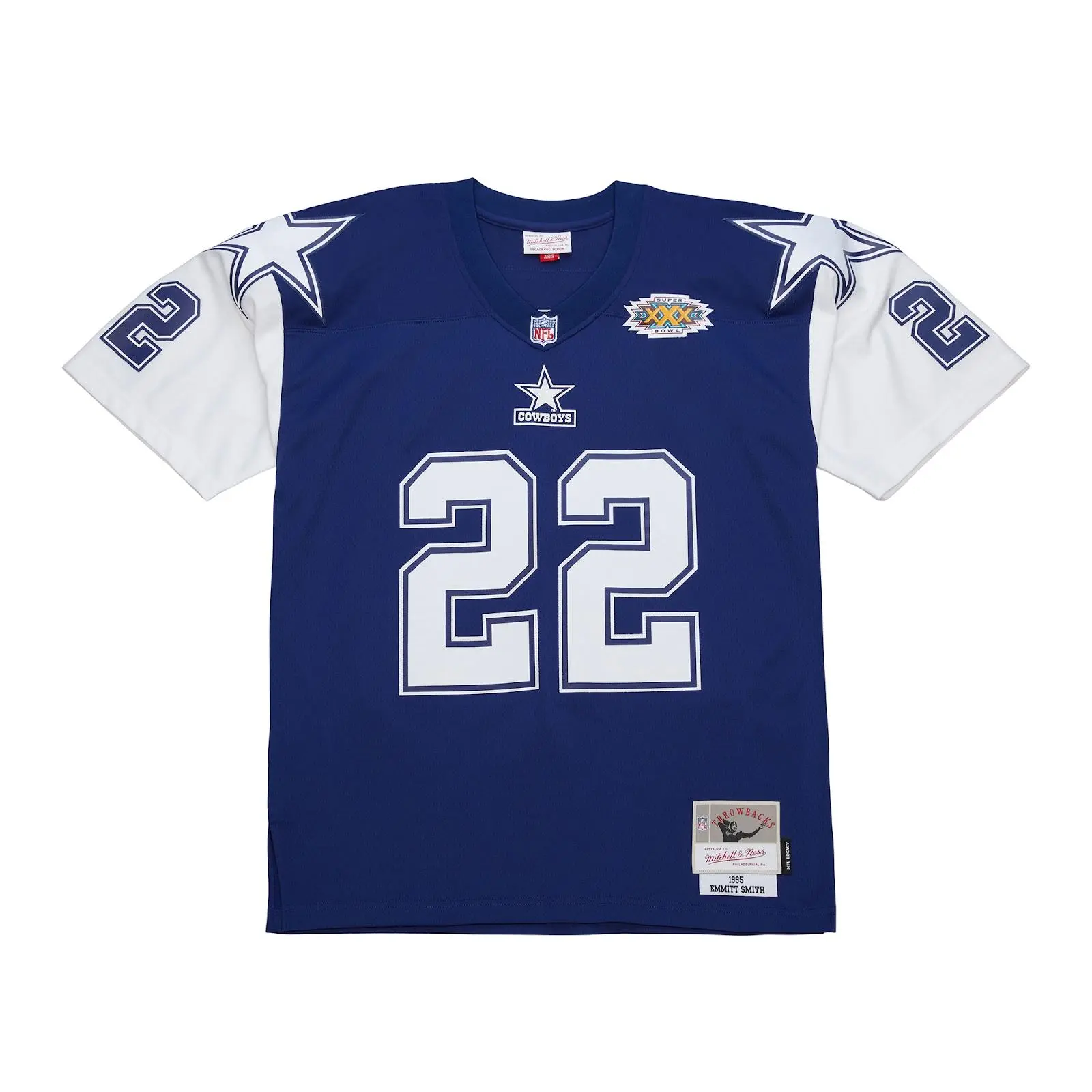 Emmitt Smith Dallas Cowboys 1995 Navy Legacy Jersey NFL Throwback Mitchell & Ness
