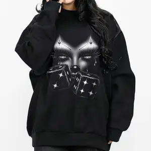 Chicano Clothing Sad Girl and Memories Lowrider Chicana Art Gangster Cholo Outfit Cotton Fabric Menswear Casual Streetwear Hoodie Unisex Loose Fit Shirt Womenswear Sweatshirts Oversized hoodies for women