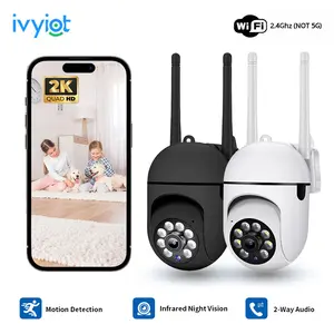 Ivyiot 2K Baby Monitor Pet Camera Ultra Clear 360 WiFi Indoor Surveillance Camera with Two Way Audio and Color Night Vision for New Moms Home Living Room Security