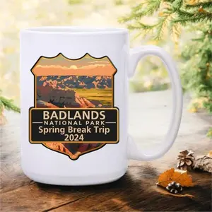 Badlands National Park Custom Mug .Gift Mug For Relatives And Friends On Holidays And Birthdays.