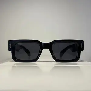 Stylish Thick Frame Square Sunglasses Unisex Black Tortoiseshell Trendy Cat Eye Sun Glasses