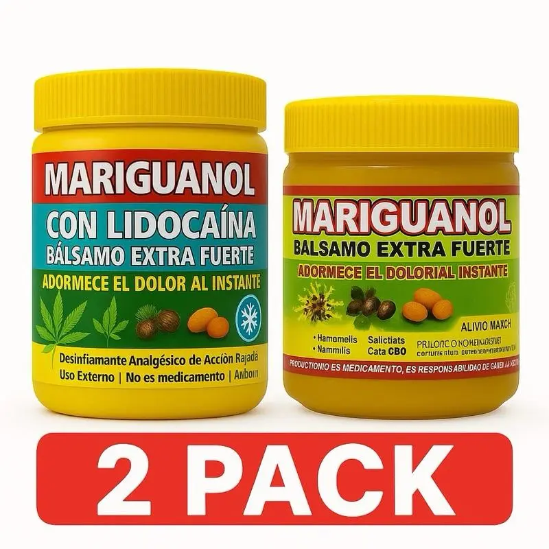 Mariguanol & Lidocaine Muscular Cream + Extra Strength Mariguanol Balm Multi-Pack, 125g Arnica Massage Balm with Diclofenac & Naproxen for Full-Body Soothing Care