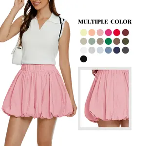 Women's Breathable Athletic Skort, High-Waisted Bubble Mini Skort with Soft Elastic Waistband, Puffy Hem, Summer Trendy Cute for Going Out Parties, Multiple Colors, Athletic Skorts, Breathable Skorts,summervibes