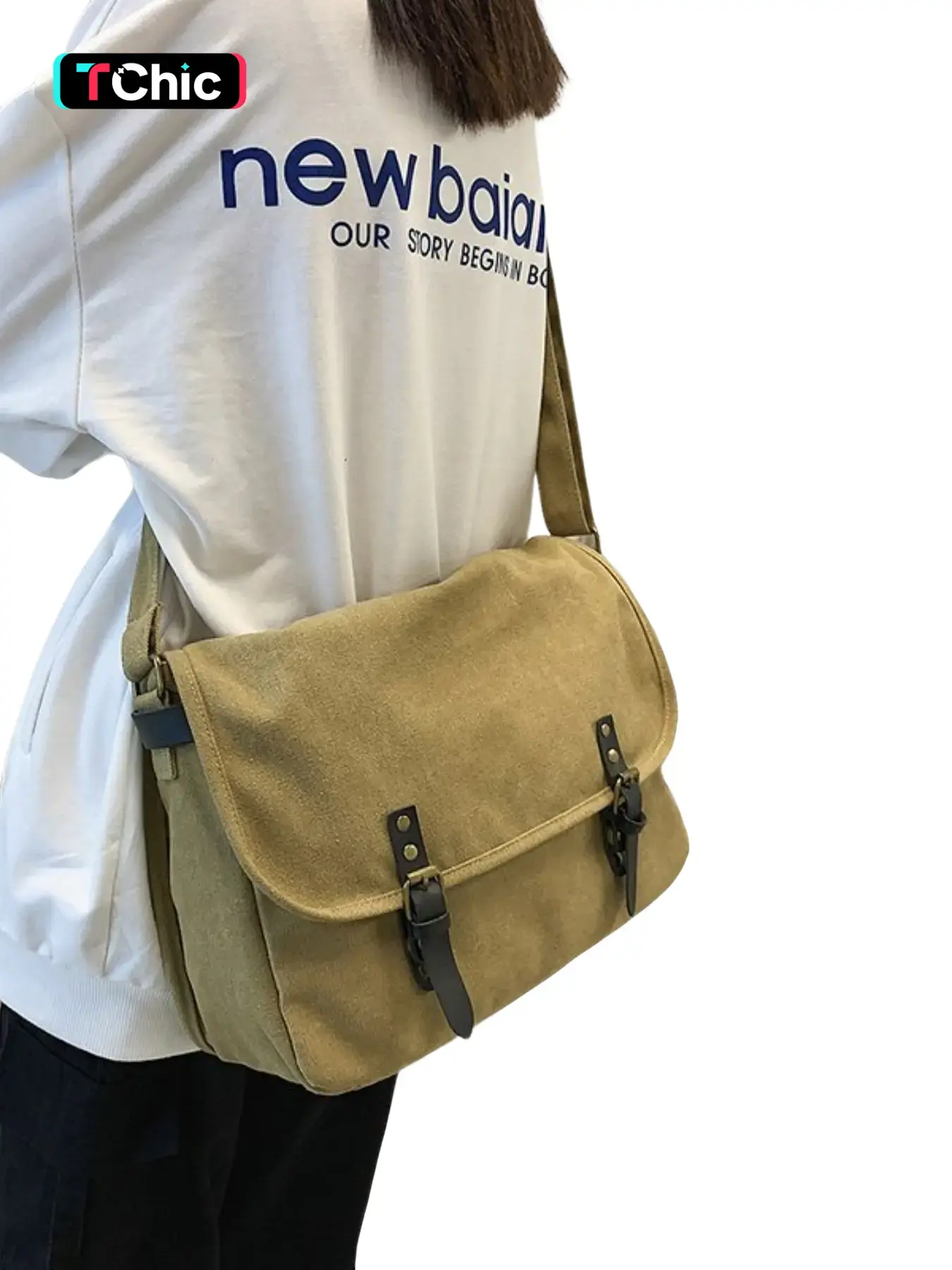 Vintage Messenger Bag, Large Capacity, Casual and Versatile, Ideal for Students and Commuters, Crossbody Style, Fashionable and Practical, Practical Everyday Accessory, Canvas Messenger Bag