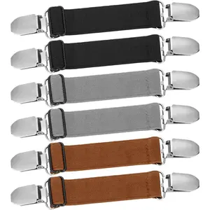 6 count Pant  Tightener  Cinch Clip Belt Adjustable Elastic Pant Clip Women Men