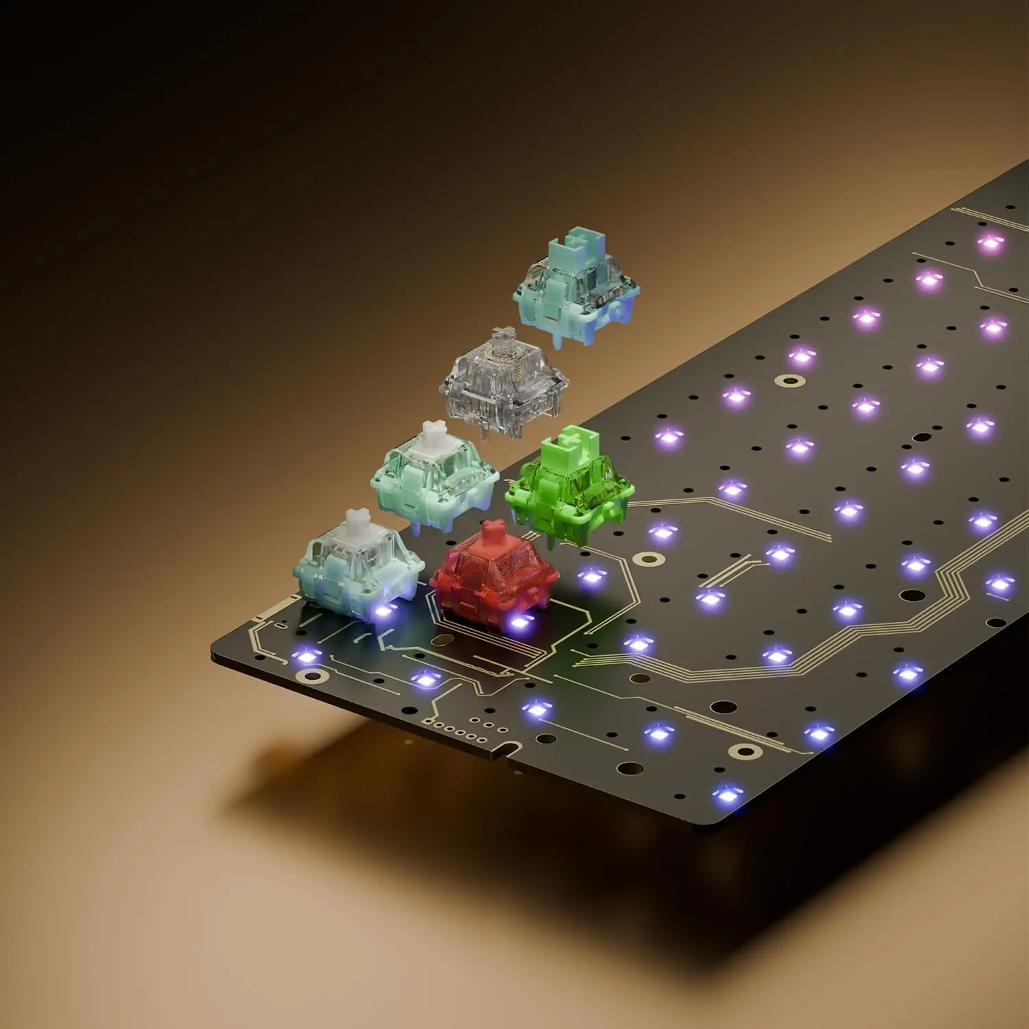 GATERON GT60 PRO Magnetic Keyboard PCB, Adjustable Actuation - Compatible with GH60-60% 61 Keys - Esports Tenkeyless RGB PBT Keycaps USB-C HE PCB