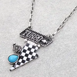 Turbo Checkered Thunder Necklace