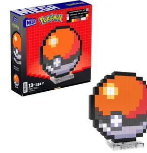 MEGA Pokemon Classic Poke Ball, Pixel Art, 342 Piece Building Toy Set