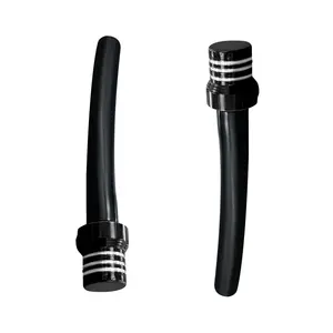 2 PCS CNC 1-Way Fuel Tank Breather Hose Cap, Aluminum Breather Valve Vent Tube, Universal Auto Replacement Part for Quad Bikes, ATVs, Motorcycles (Black)