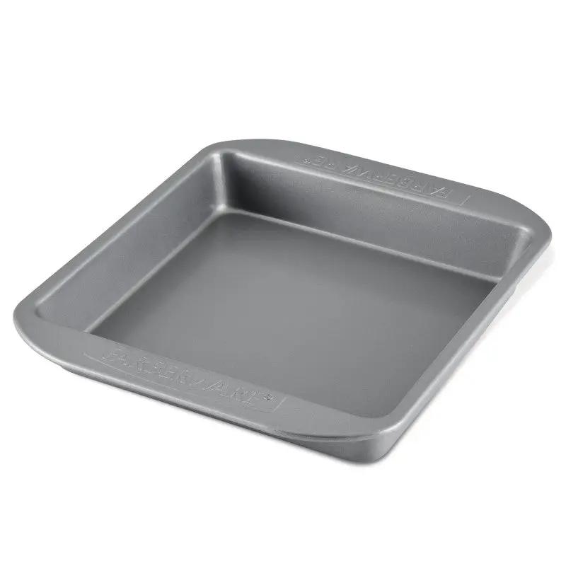 Farberware Nonstick 9-In Bakeware Square Cake Pan, Baking Supplies for Even Heating, Easy Cleaning, Compact Size Roasting Tin Baking Dish