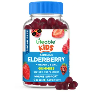 Lifeable Kids Sugar Free Elderberry Gummies with Vitamin C and Zinc, 60 count